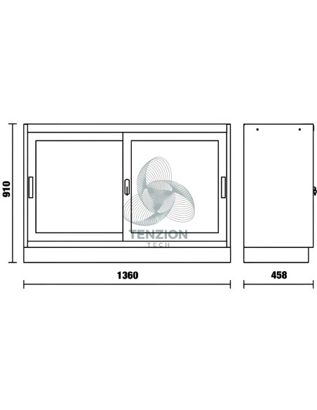 Modulo Fisso 2 Ante Trasparenti Policarbonato 1360mm Arredo Officina C45PRO 2.0