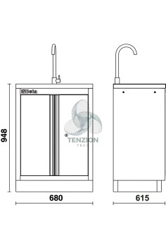 Modulo Fisso Lavandino Integrato Arredo Officina C45PRO 2.0 2