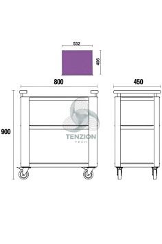 Carrello 3 Ripiani Arredo Officina C45PRO 2.0 2