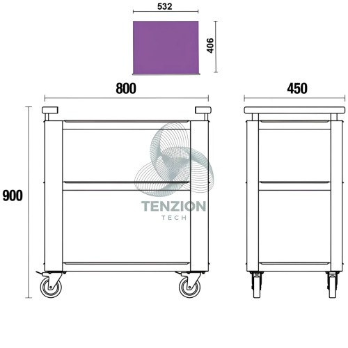 Carrello 3 Ripiani Arredo Officina C45PRO 2.0