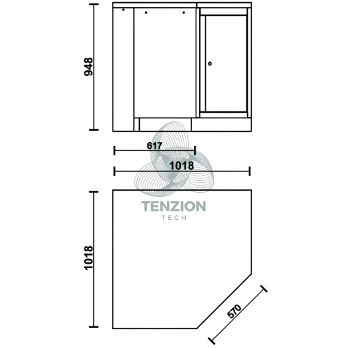 Modulo Inferiore Angolare Arredo Officina C45PRO 2.0