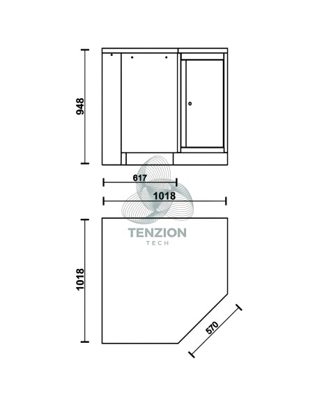 Modulo Inferiore Angolare Arredo Officina C45PRO 2.0