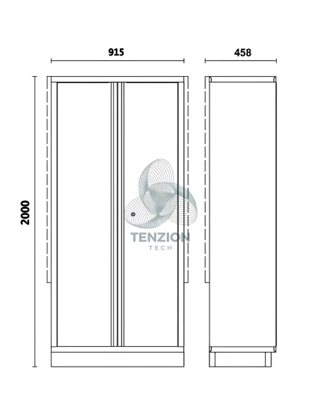 Armadio 2 Ante Con Staffa Lamiera Arredo Officina C45PRO 2.0