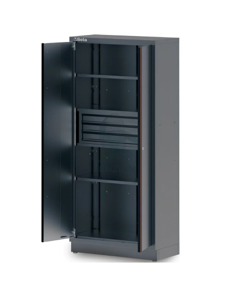 Armadio 2 Ante Con Staffa 3 Cassetti Lamiera Arredo Officina C45PRO 2.0