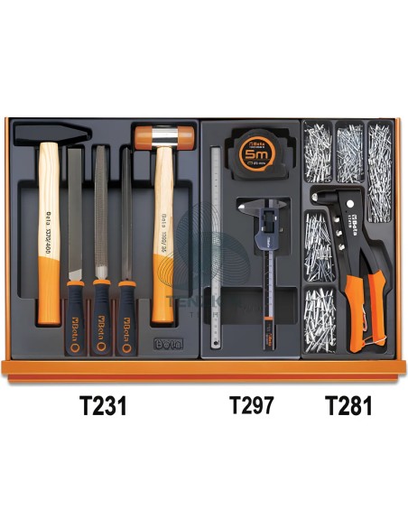 Assortimento 140 Utensili In Termoformato Rigido ABS Manutenzioni Industriali