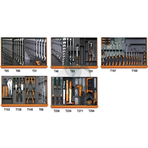 Assortimento 152 Utensili In Termoformato Rigido ABS Manutenzioni Industriali