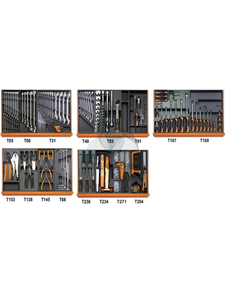 Assortimento 152 Utensili In Termoformato Rigido ABS Manutenzioni Industriali