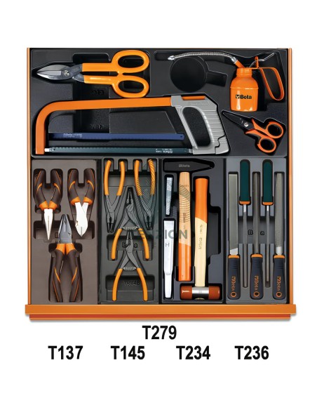 Assortimento 257 Utensili In Termoformato Rigido ABS Manutenzioni Industriali