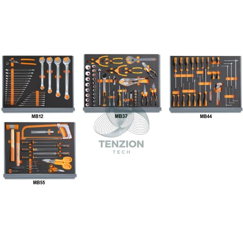 Assortimento 132 Utensili In Vassoio Morbido EVA Per Cassettiera C35 Manutenzioni Industriali