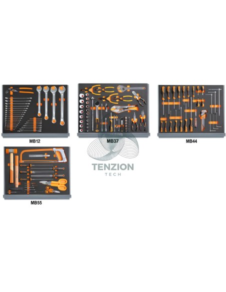Assortimento 132 Utensili In Vassoio Morbido EVA Per Cassettiera C35 Manutenzioni Industriali