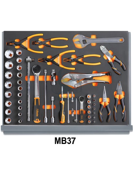 Assortimento 132 Utensili In Vassoio Morbido EVA Per Cassettiera C35 Manutenzioni Industriali