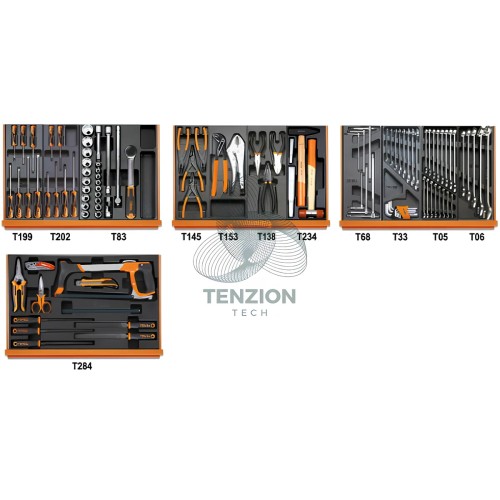 Assortimento 104 Utensili In Termoformato Rigido ABS Universali