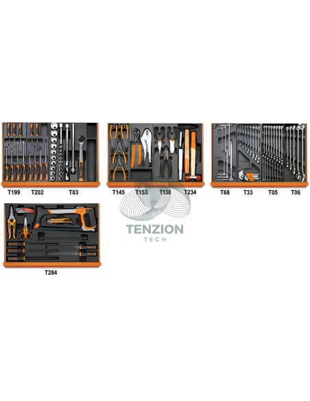 Assortimento 104 Utensili In Termoformato Rigido ABS Universali