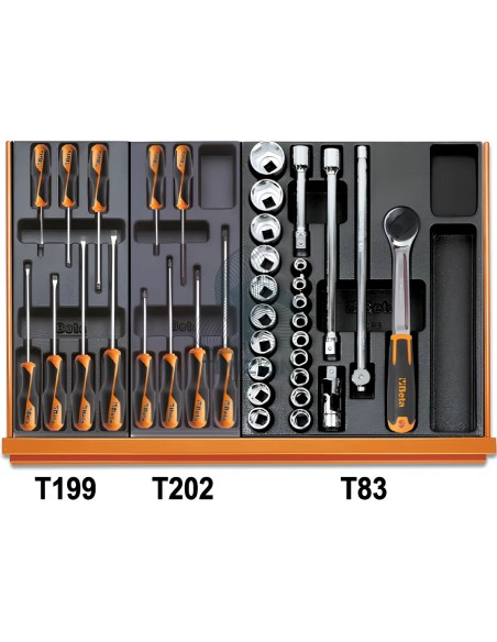 Assortimento 104 Utensili In Termoformato Rigido ABS Universali