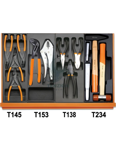 Assortimento 104 Utensili In Termoformato Rigido ABS Universali