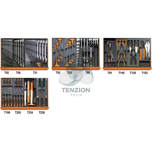 Assortimento 146 Utensili In Termoformato Rigido ABS Universali