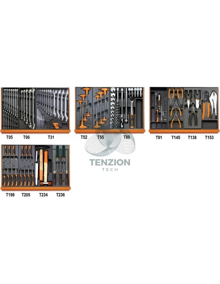 Assortimento 146 Utensili In Termoformato Rigido ABS Universali