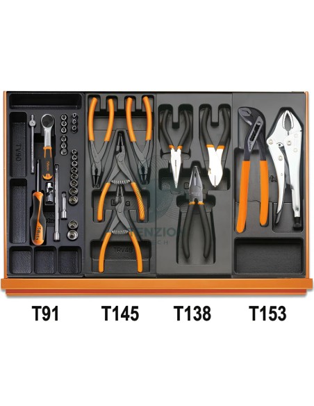 Assortimento 146 Utensili In Termoformato Rigido ABS Universali