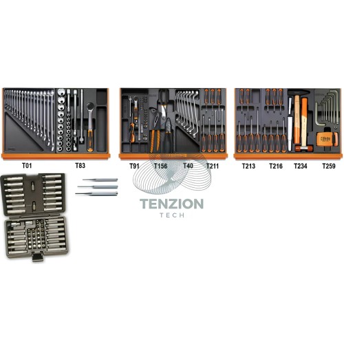 Assortimento 197 Utensili In Termoformato Rigido ABS Universali