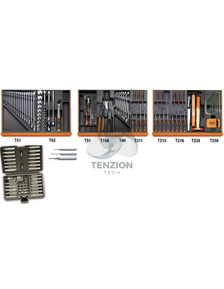 Assortimento 197 Utensili In Termoformato Rigido ABS Universali