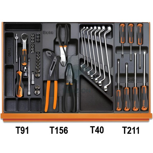 Assortimento 197 Utensili In Termoformato Rigido ABS Universali