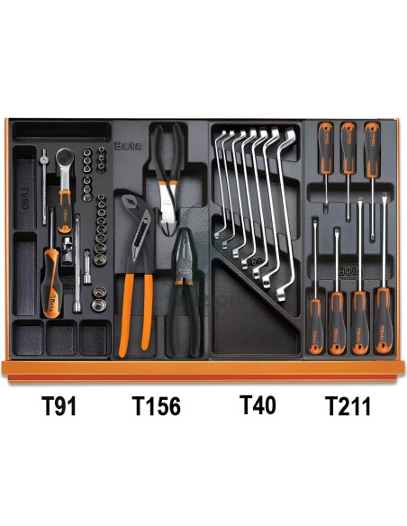 Assortimento 197 Utensili In Termoformato Rigido ABS Universali