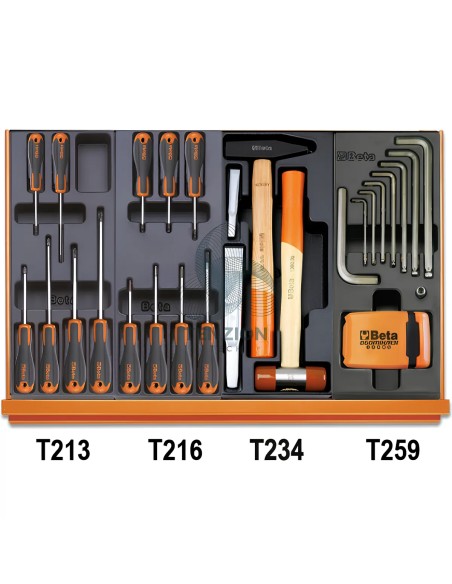 Assortimento 197 Utensili In Termoformato Rigido ABS Universali