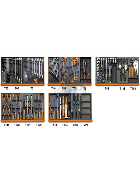 Assortimento 161 Utensili In Termoformato Rigido ABS Universali