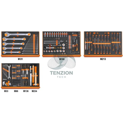 Assortimento 215 Utensili In Vassoio Morbido EVA Universali