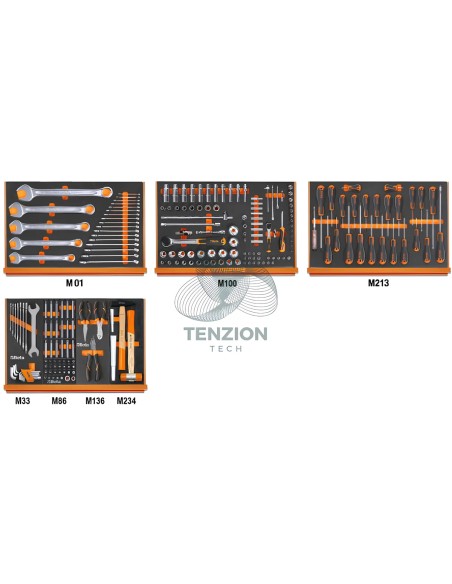 Assortimento 215 Utensili In Vassoio Morbido EVA Universali