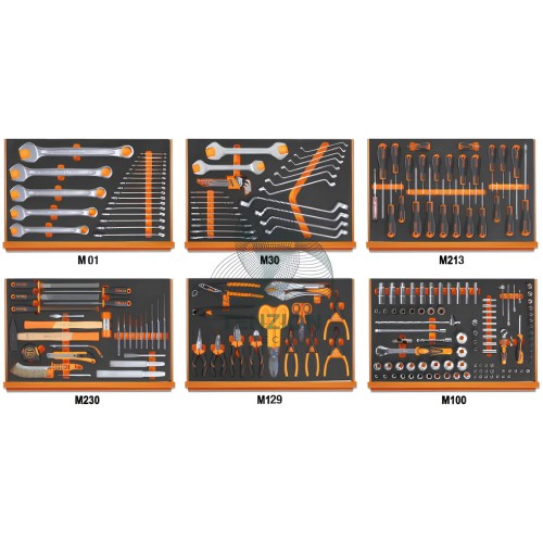 Assortimento 214 Utensili In Vassoio Morbido EVA Universali