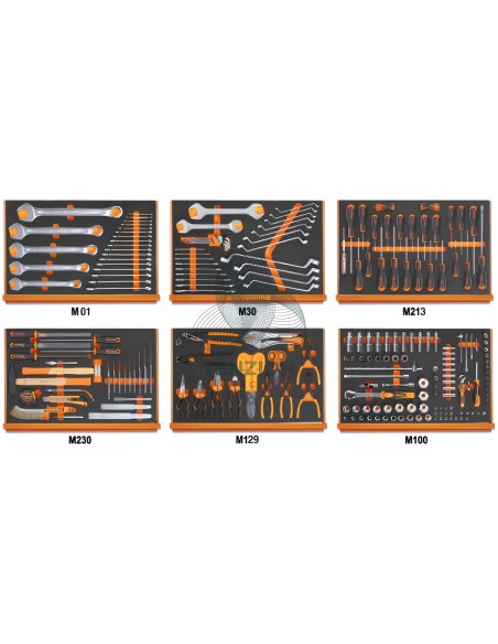Assortimento 214 Utensili In Vassoio Morbido EVA Universali