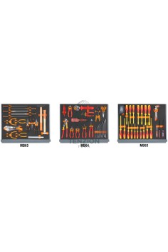 Assortimento 94 Utensili In Vassoio Morbido EVA Per Cassettiera C35 Elettrotecnica