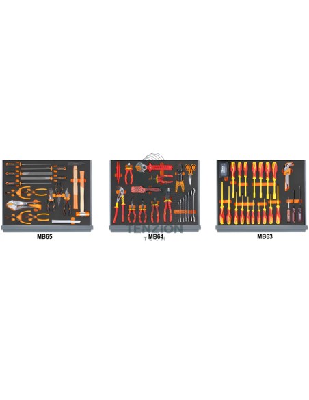 Assortimento 94 Utensili In Vassoio Morbido EVA Per Cassettiera C35 Elettrotecnica