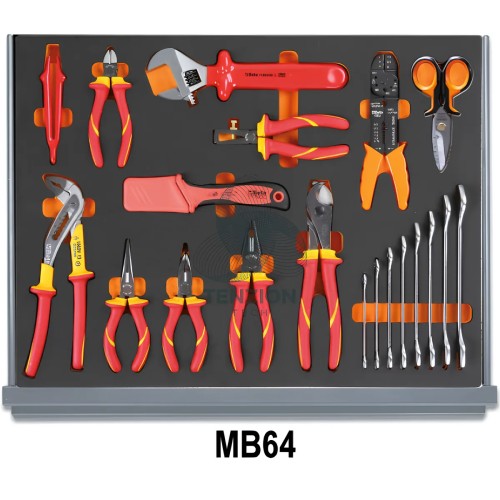 Assortimento 94 Utensili In Vassoio Morbido EVA Per Cassettiera C35 Elettrotecnica