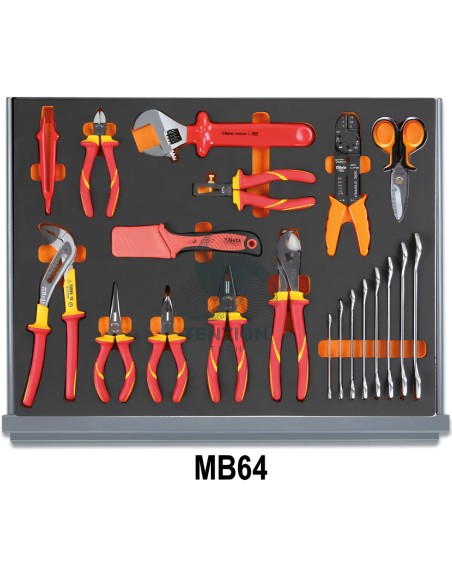 Assortimento 94 Utensili In Vassoio Morbido EVA Per Cassettiera C35 Elettrotecnica