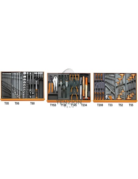 Assortimento 99 Utensili In Termoformato Rigido ABS Autoriparazioni