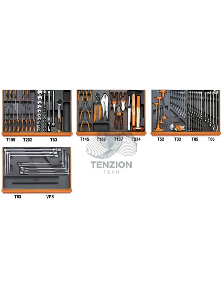 Assortimento 102 Utensili In Termoformato Rigido ABS Autoriparazioni