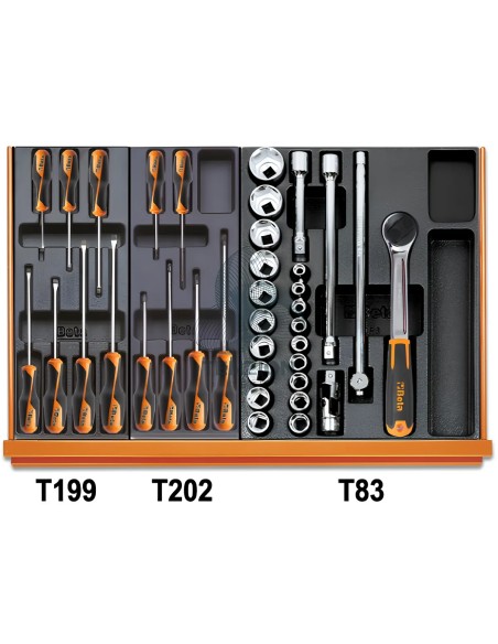 Assortimento 102 Utensili In Termoformato Rigido ABS Autoriparazioni
