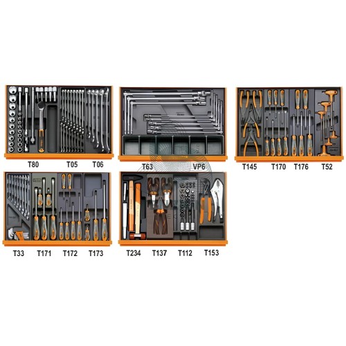 Assortimento 153 Utensili In Termoformato Rigido ABS Autoriparazioni