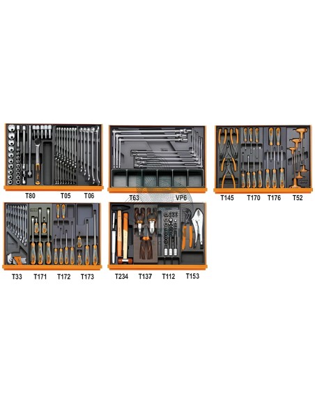 Assortimento 153 Utensili In Termoformato Rigido ABS Autoriparazioni