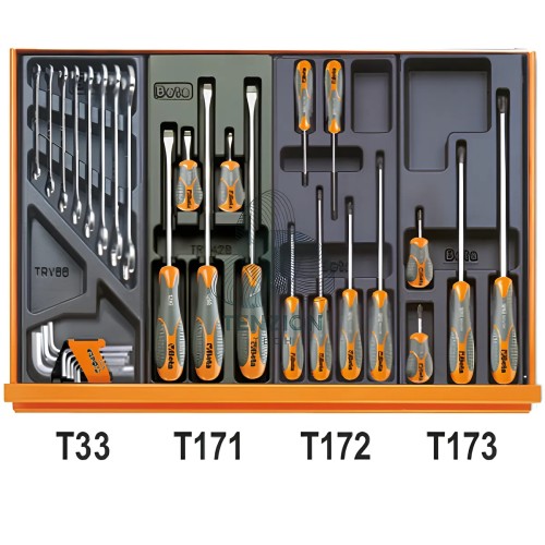 Assortimento 153 Utensili In Termoformato Rigido ABS Autoriparazioni