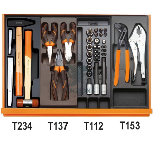 Assortimento 153 Utensili In Termoformato Rigido ABS Autoriparazioni