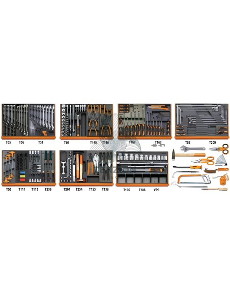 Assortimento 193 Utensili In Termoformato Rigido ABS Autoriparazioni