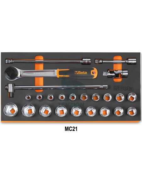 Assortimento 65 Utensili In Vassoio Morbido EVA Per Trolley C41H Universali