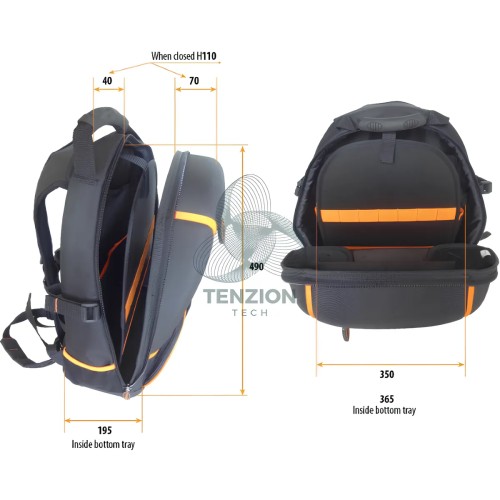 Assortimento 35 Utensili In Zaino Portautensili Tessuto Tecnico