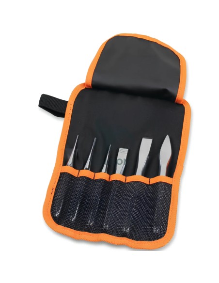 Set 6 Utensili Punzoni Bulino Scalpelli Ugnetto In Busta
