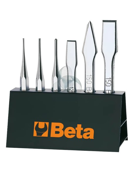 Set 6 Utensili Punzoni Bulino Scalpelli Ugnetto Su Supporto