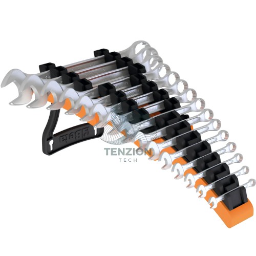 Set 15 Chiavi Combinate A Forchetta E Poligonale 6-24mm Su Supporto