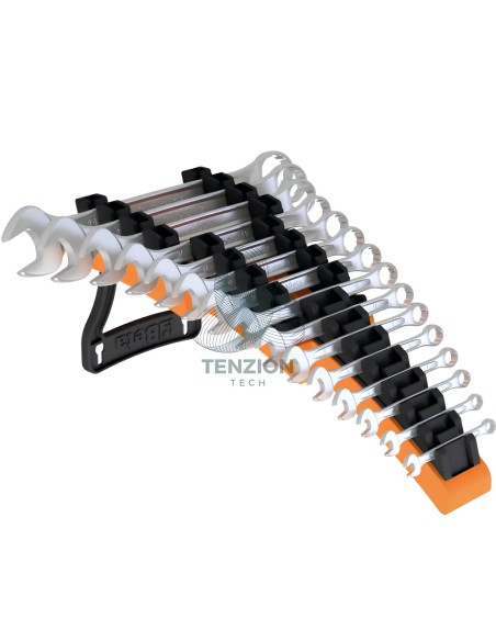 Set 15 Chiavi Combinate A Forchetta E Poligonale 6-24mm Su Supporto